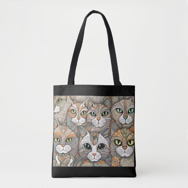 calming cats tote bag (Front)