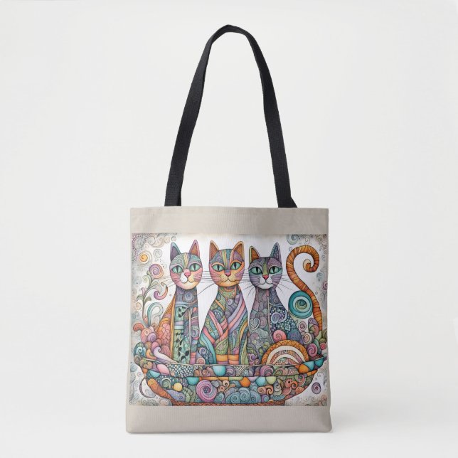 calming cats tote bag (Front)