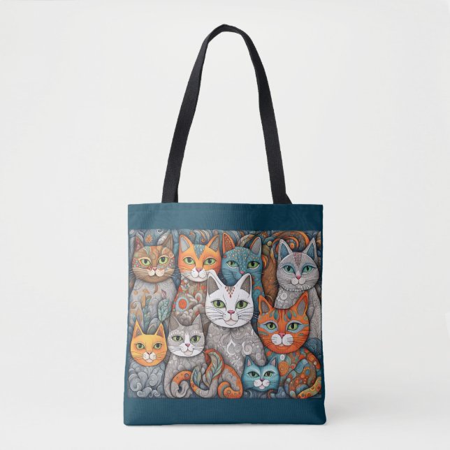 calming cats tote bag (Front)