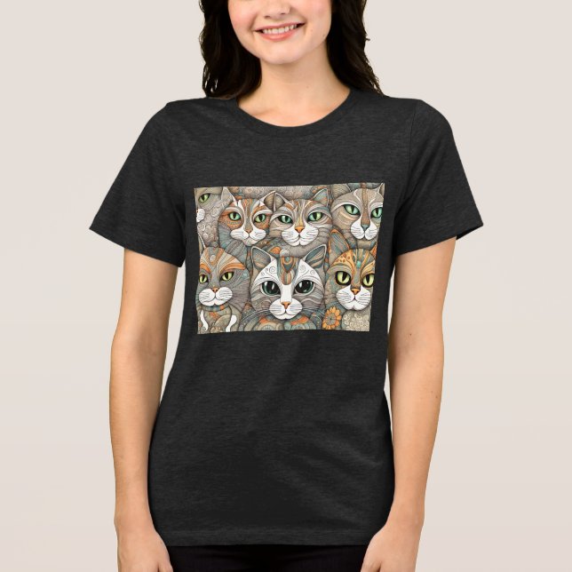 calming cats Tri-Blend Shirt  (Front)