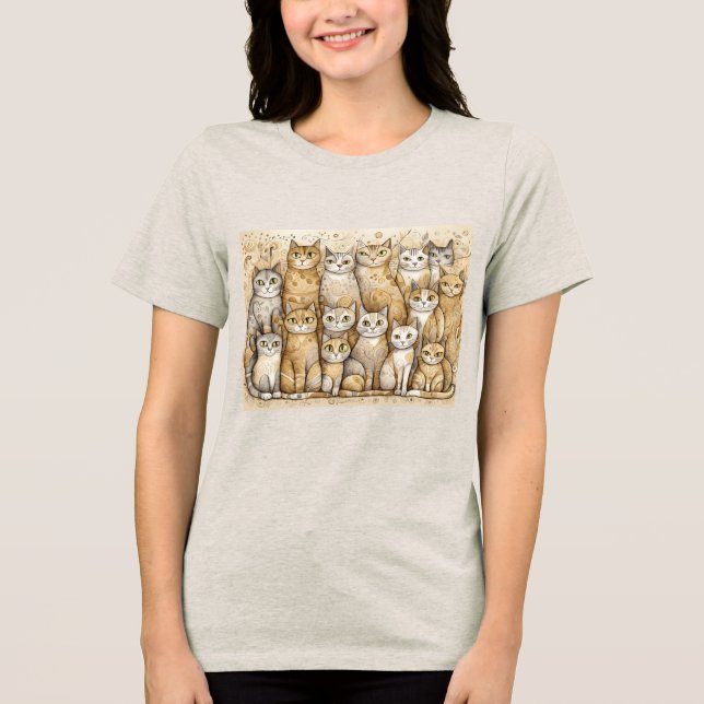 calming cats Tri-Blend Shirt (Front)