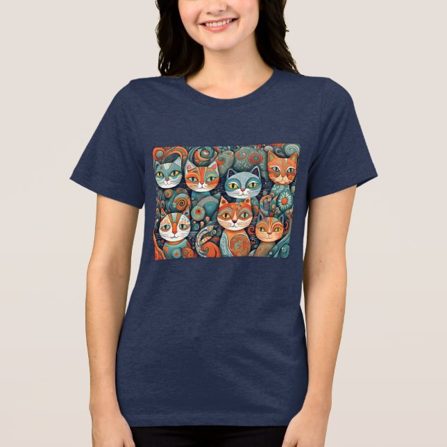 calming cats Tri-Blend shirt (Front)