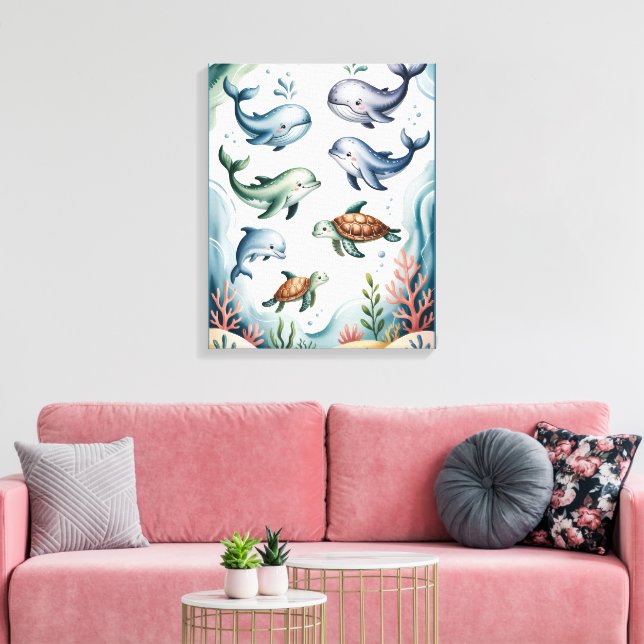 Calming Gentle Ocean Nursery Wall Art (Insitu(LivingRoom))