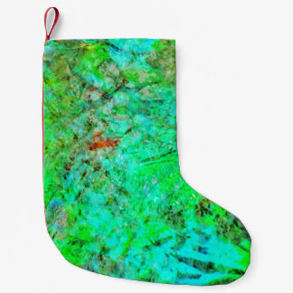 Calming green abstract christmas stocking,Smooth Small Christmas Stocking