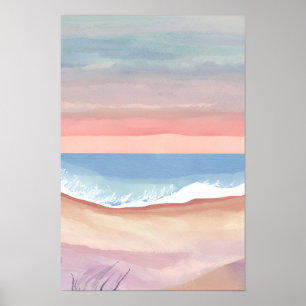 Calming gulf of america beach scene poster