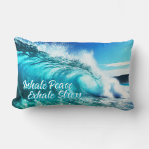 Calming Inspirational Ocean Wave Lumbar Cushion