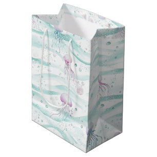 Calming Jellyfish Ocean Pattern Medium Gift Bag