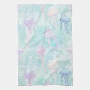 Calming Jellyfish Ocean Pattern Tea Towel