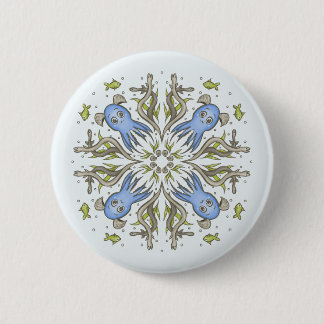 Calming Kawaii Octopus Kaleidoscope - Ocean Dreams 6 Cm Round Badge