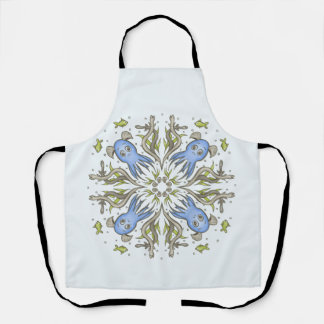 Calming Kawaii Octopus Kaleidoscope - Ocean Dreams Apron