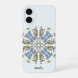 Calming Kawaii Octopus Kaleidoscope - Ocean Dreams iPhone 16 Case