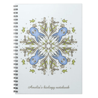 Calming Kawaii Octopus Kaleidoscope - Ocean Dreams Notebook