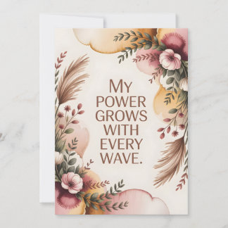 Calming Labor Wave Affirmation Art Holiday Card