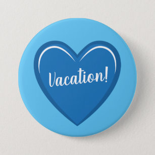 Calming Light Blue Heart Graphic on Vacation 7.5 Cm Round Badge