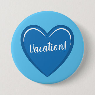 Calming Light Blue Heart Graphic on Vacation 7.5 Cm Round Badge