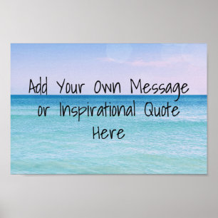 Calming Ocean Waves Retro Tropical Beach Poster