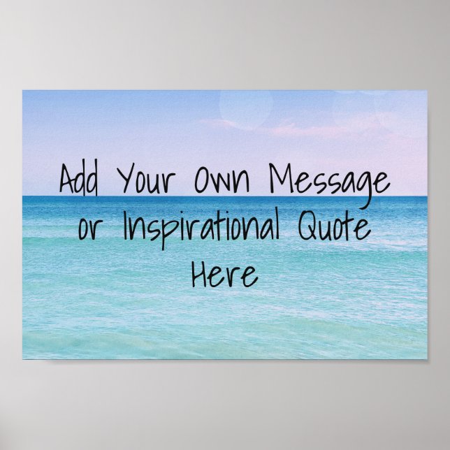 Calming Ocean Waves Retro Tropical Beach Poster (Front)