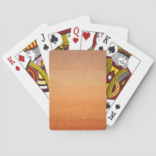 Calming Ombre Gradient Orange Sunset Mosaic Look Playing Cards