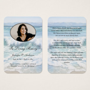 Calming Seashore Memorial Photo Cards