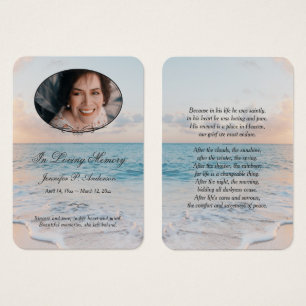 Calming Seashore Memorial Photo Cards