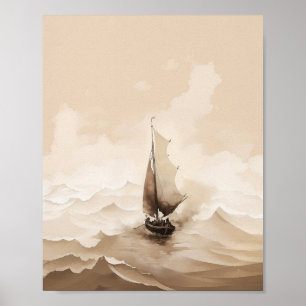 Calming The Storm, Digital Print, Sketches, Jesus Poster