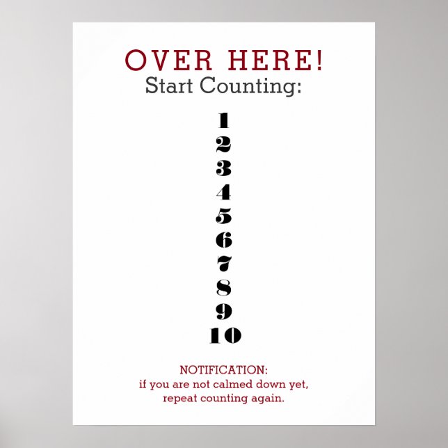 Calming therapy count to ten poster (Front)