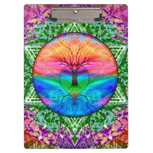 Calming Tree of Life in Rainbow Colours Clipboard