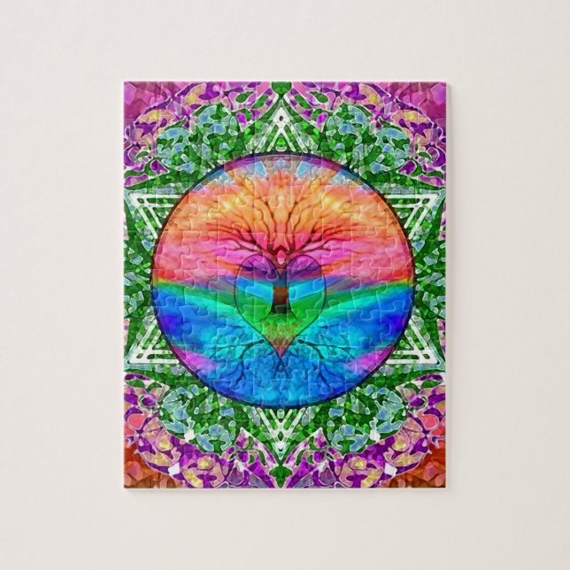 Calming Tree of Life in Rainbow Colours Jigsaw Puzzle (Vertical)