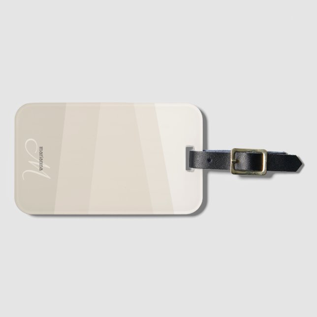 Calming Vanilla Tones Geometric Pattern Luggage Tag (Front Horizontal)