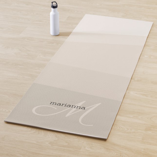 Calming Vanilla Tones Geometric Pattern Yoga Mat (In Situ)