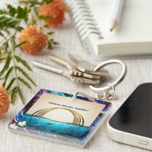 "Calming Waters Rise" Key Ring