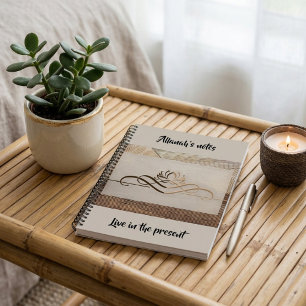 Calming Zen Bamboo Linen Look Meditation Notebook