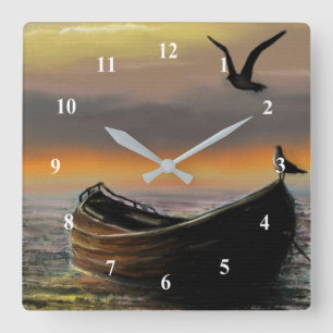 Calmness - Watercolor Art Square Wall Clock