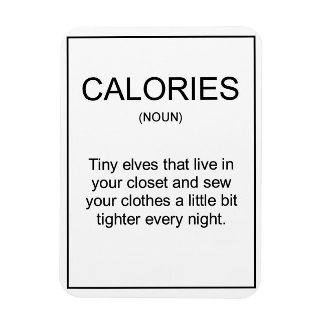 Calories definition magnet for your kitchen (Vertical)