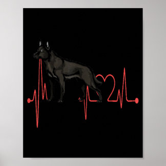 Calupoh Dog Heartbeat Ekg Funny Mexican Wolf-Dog Poster