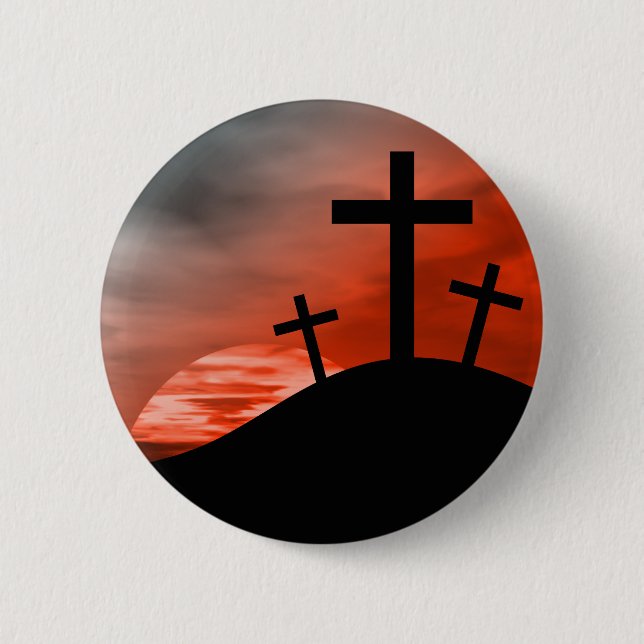 Calvary 6 Cm Round Badge (Front)