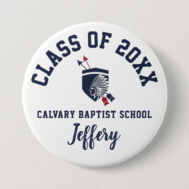 Calvary Baptist School Button Logo Custom Personal (Front)