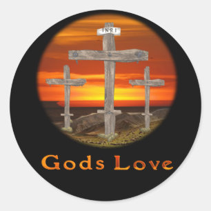 Calvary christian art classic round sticker