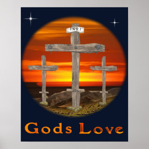 Calvary christian art poster