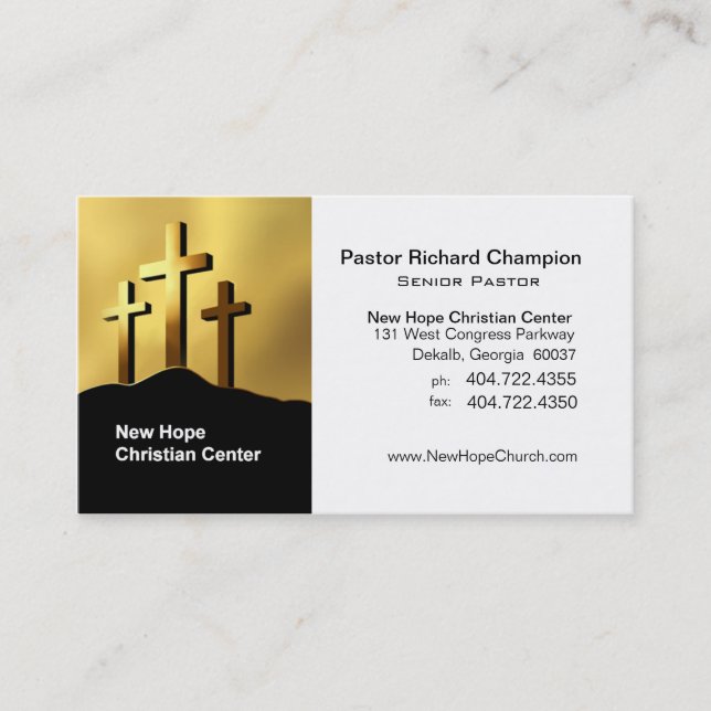 Calvary Crosses Christian Symbol Minister/Pastor Business Card (Front)
