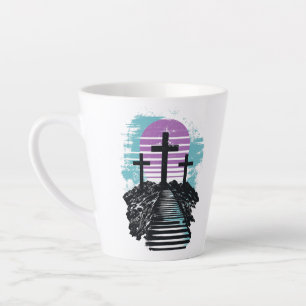 Calvary Golgotha it is finished Modern Christian Latte Mug