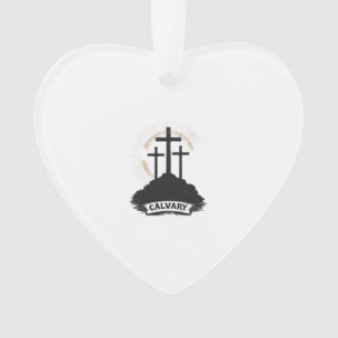 Calvary Hill Jesus Vintage Engraving Faith Tee (1) Ornament