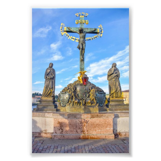 Calvary Sculpture, Charles Bridge, Prague Photo Print (Front)