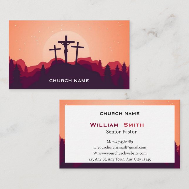 Calvary Sunset Pastoral Business Card (Front/Back)