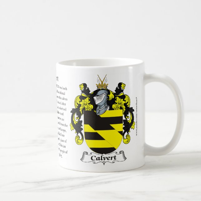 Calvert, the Origin, the Meaning and the Crest Coffee Mug (Right)