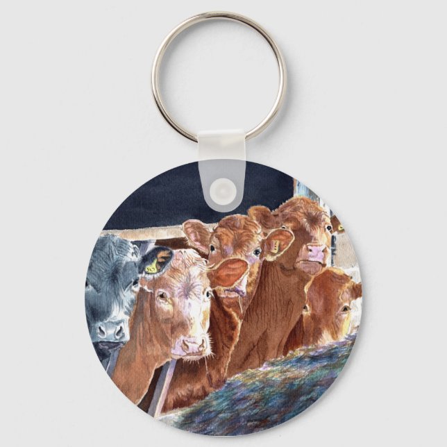 Calves at Brunch Keychain (Front)