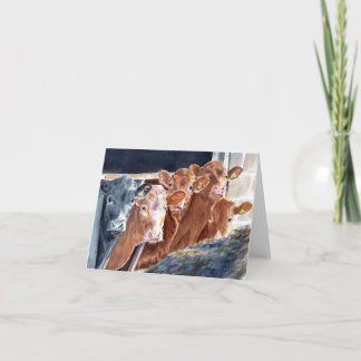 Calves at Brunch Notecard