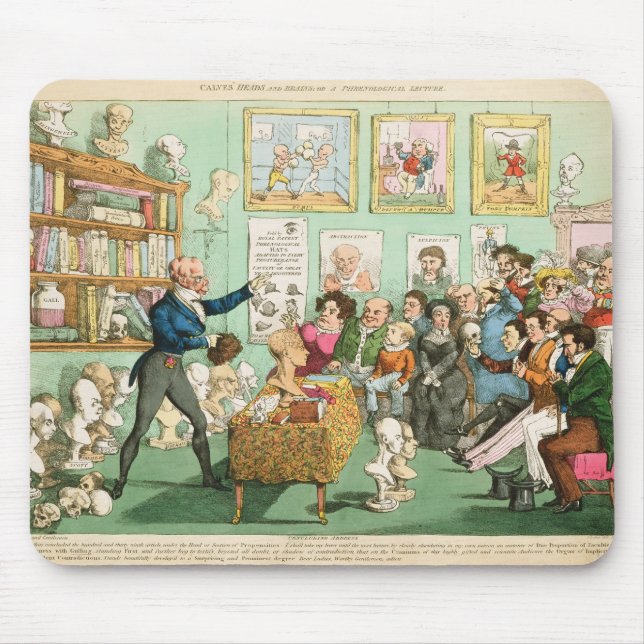 Calves' Heads and Brains; a Phrenological Mouse Mat (Front)