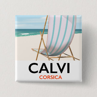 Calvi Corsica Travel poster 15 Cm Square Badge