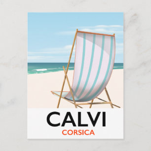 Calvi Corsica Travel poster Postcard